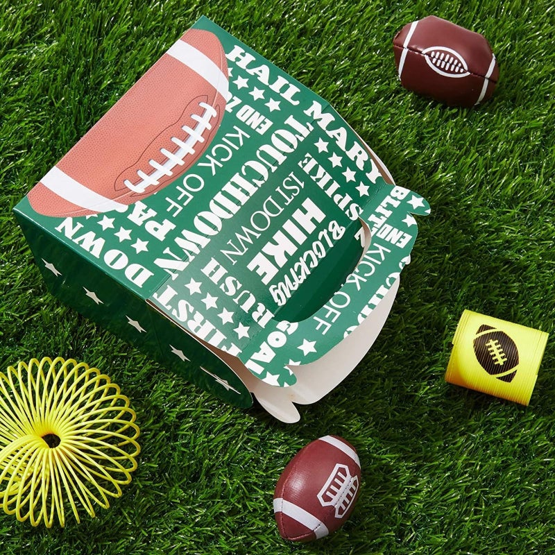 BLUE PANDA Football Snack Bags-24-Pack, 6.15 x 3.55 x 3.5 In, Multicolor Paper Containers - Football Treat Boxes for Birthday & Touchdown Parties - Image 2